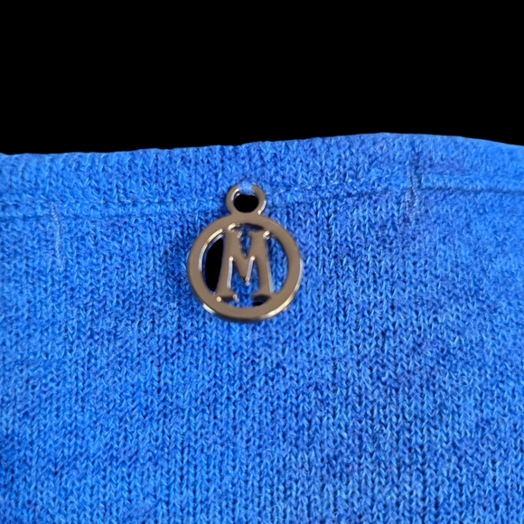 Maloka Vibrant Blue Women's Sweater with Cut-Out Detail Size 2 - Picture 3 of 6